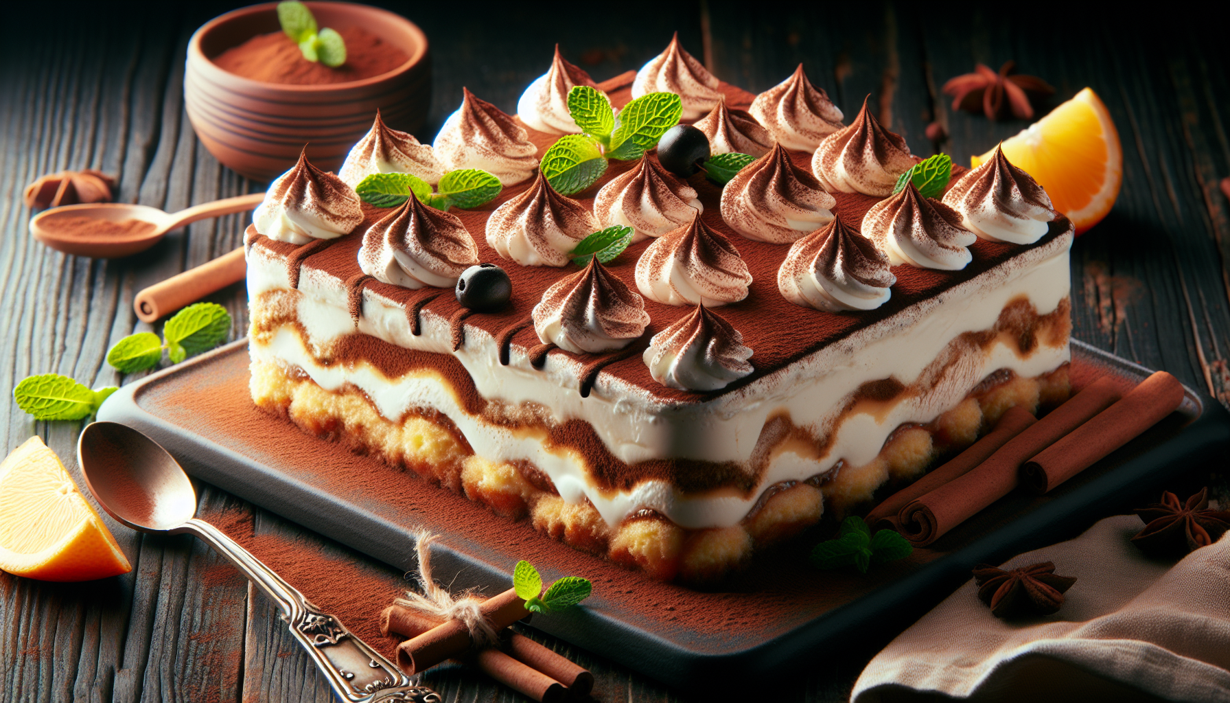 tiramisu con panna e mascarpone